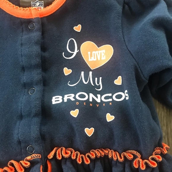 NFL "I LOVE My BRONCOS" Baby Girl One Piece - Picture 2 of 8